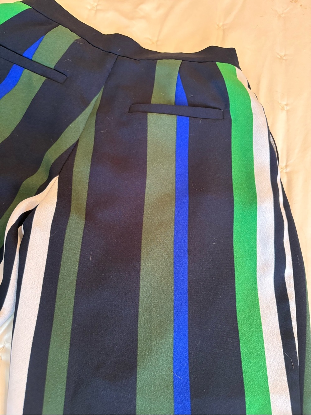 Banana Republic Striped Chinos in Navy, Green & White - Picture 4 of 10